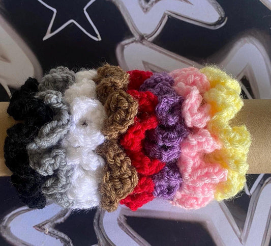 handmade crochet scrunchies