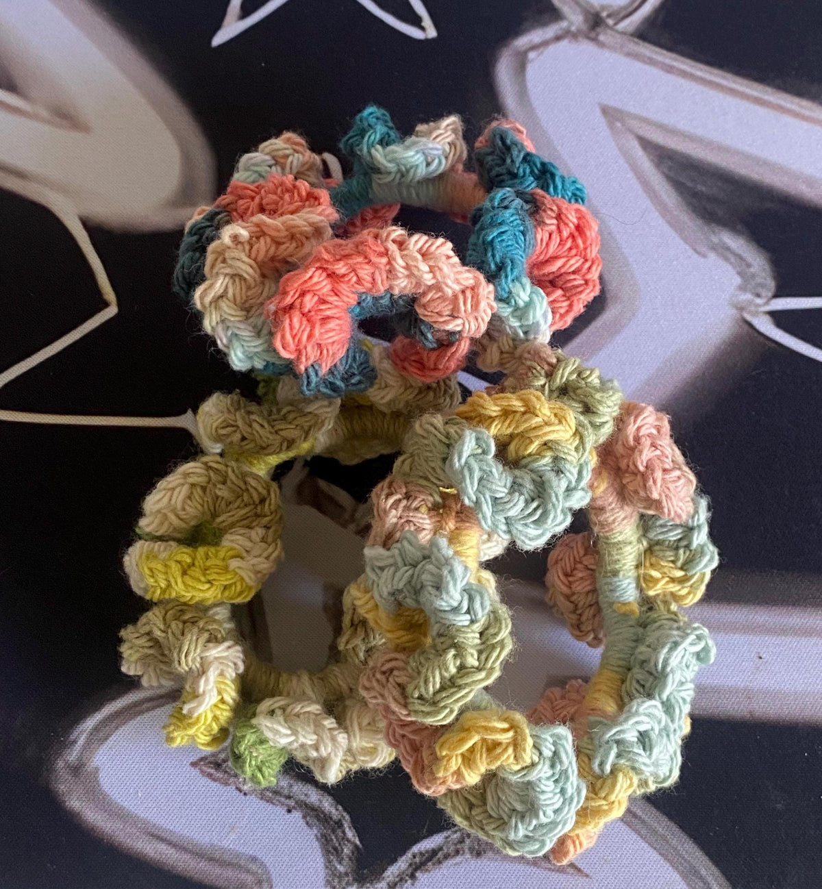 handmade crochet scrunchies